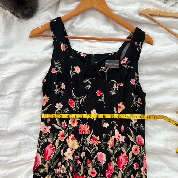 Vintage Tracy Evans Floral Mini Dress - Size 5 - Picture 3 of 4